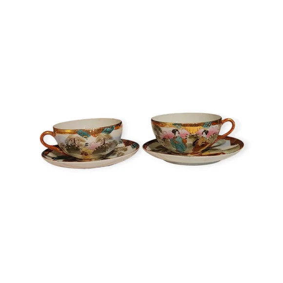 Elegant Vintage Japanese Tea Set